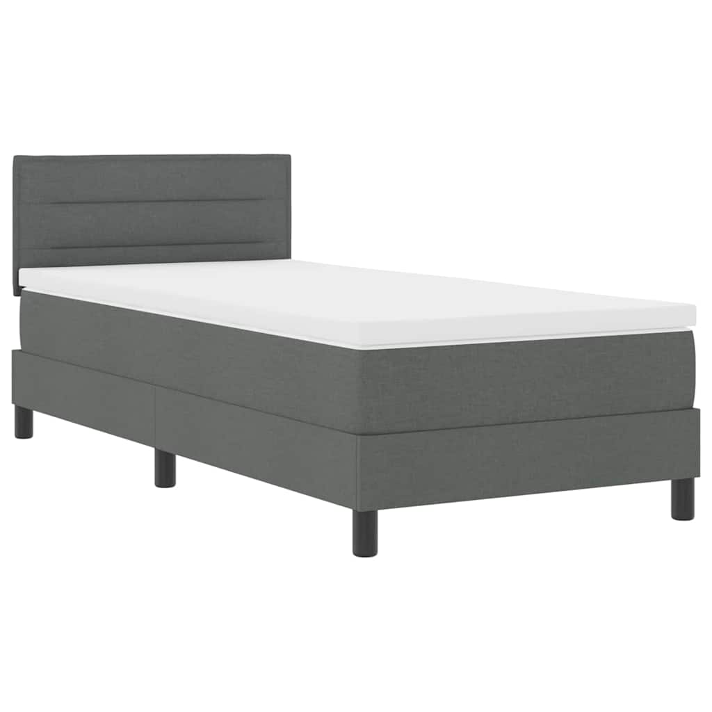 vidaXL Letto box spring con materasso Grigio scuro 80 x 200 cm Tessuto