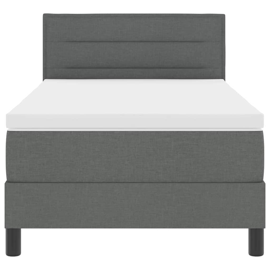 vidaXL Letto box spring con materasso Grigio scuro 80 x 200 cm Tessuto