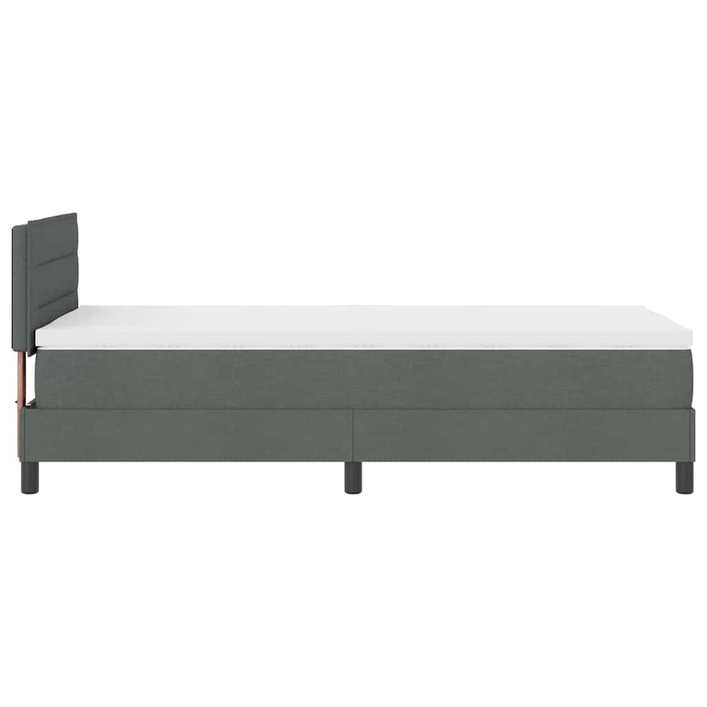 vidaXL Letto box spring con materasso Grigio scuro 80 x 200 cm Tessuto