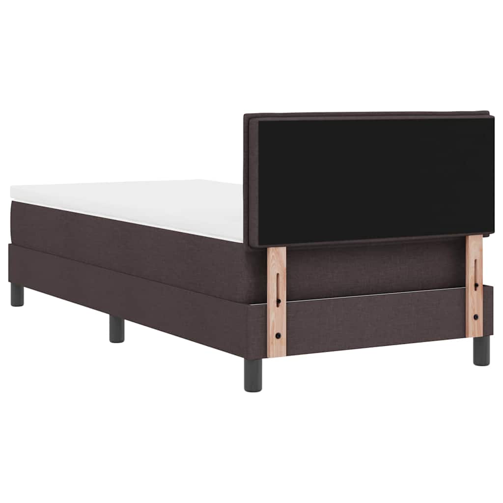 Letto a molle con materasso Marrone Scuro 90 x 190 cm Tessuto 3338576