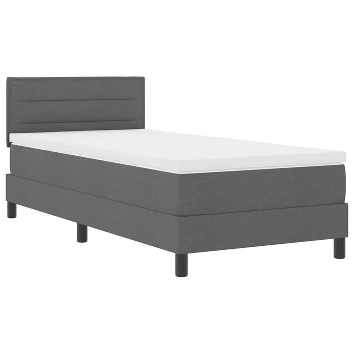 Letto a molle con materasso Grigio scuro 90 x 200 cm Tessuto 3338581