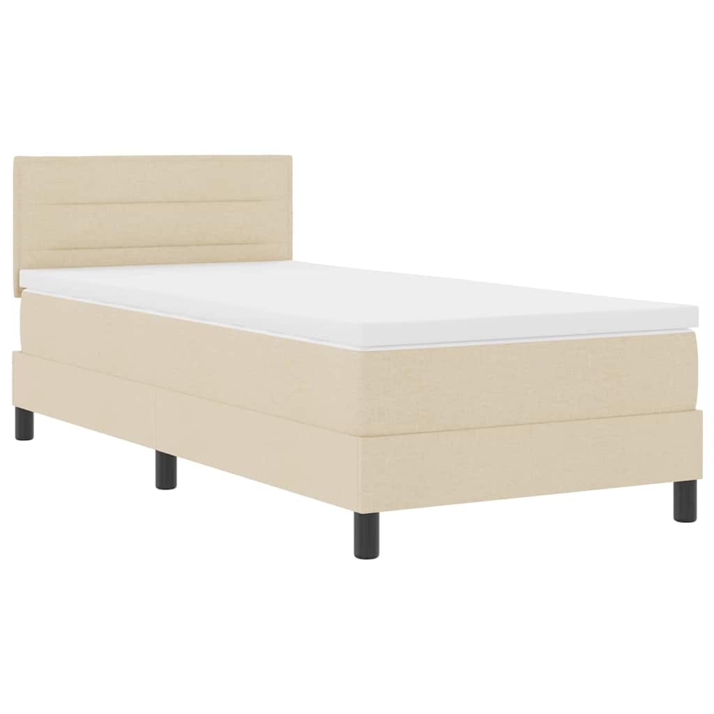 Letto a molle con materasso Crema 100 x 200 cm Tessuto 3338592