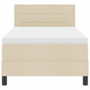 Letto a molle con materasso Crema 100 x 200 cm Tessuto 3338592