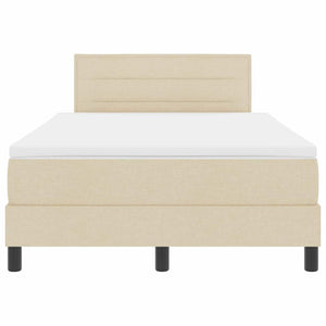 Letto a molle con materasso Crema 120 x 190 cm Tessuto 3338599