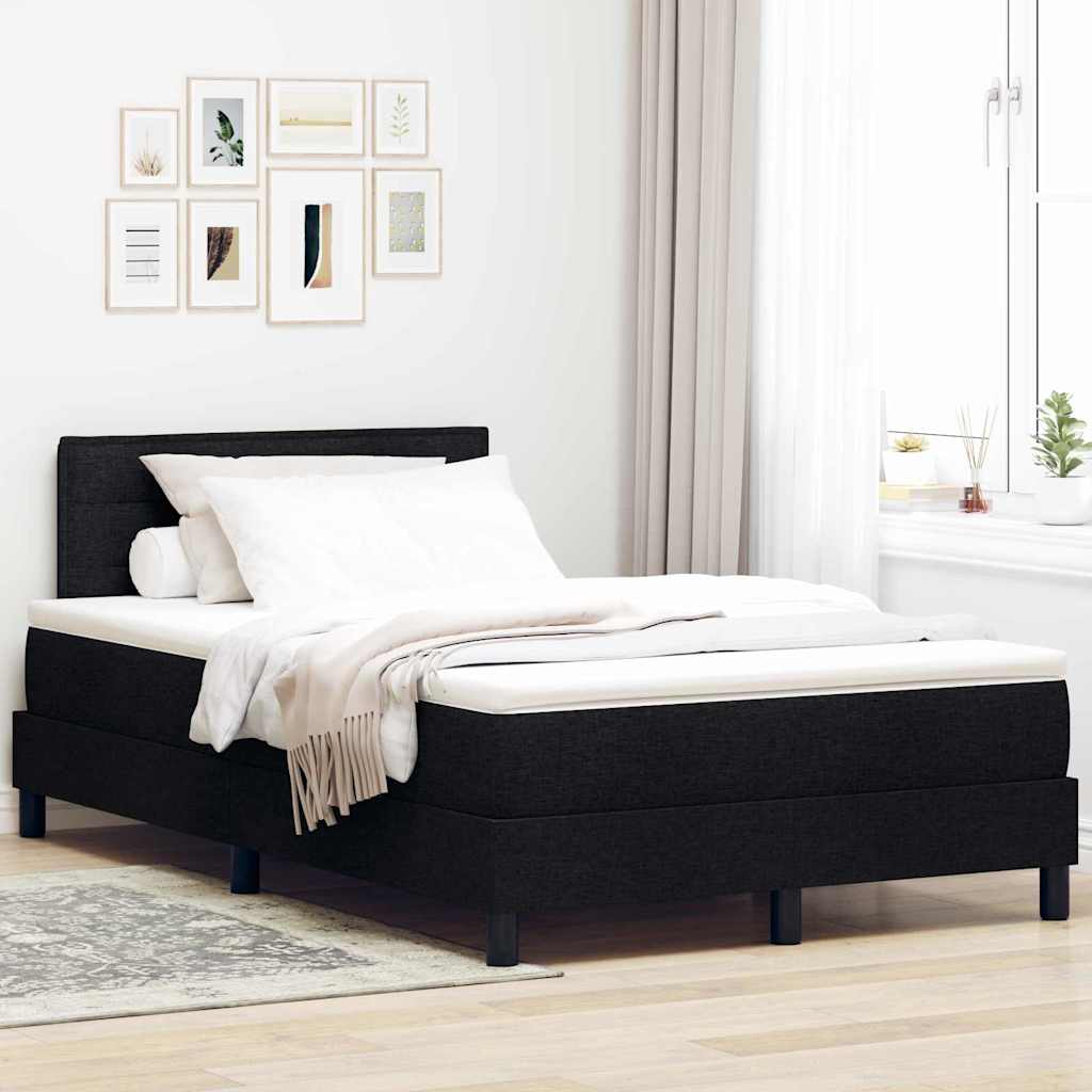 Letto a molle con materasso Nero 120 x 200 cm Tessuto 3338603