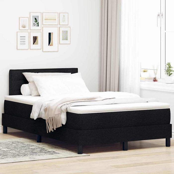 Letto a molle con materasso Nero 120 x 200 cm Tessuto 3338603