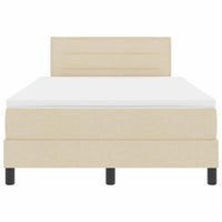 Letto a molle con materasso Crema 120 x 200 cm Tessuto 3338606
