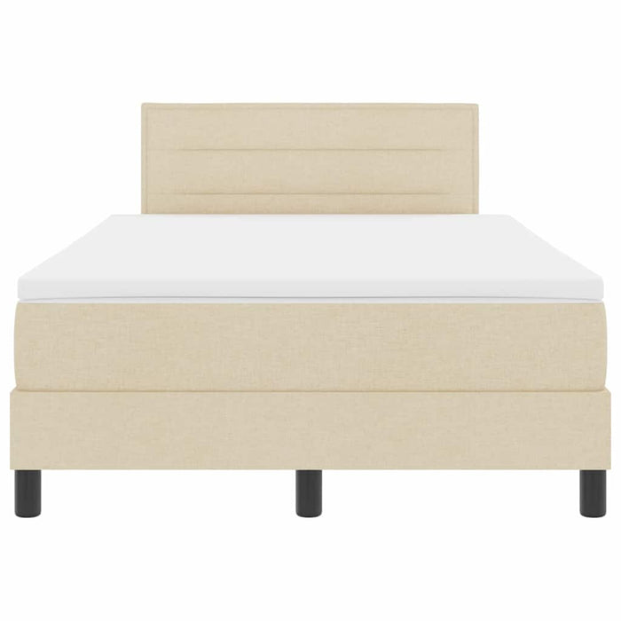 Letto a molle con materasso Crema 120 x 200 cm Tessuto 3338606