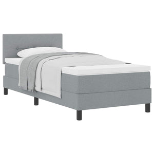 Letto a molle con materasso-Struttura Letto con Materasso Grigio chiaro 90 x 190 cm Tessuto 645520