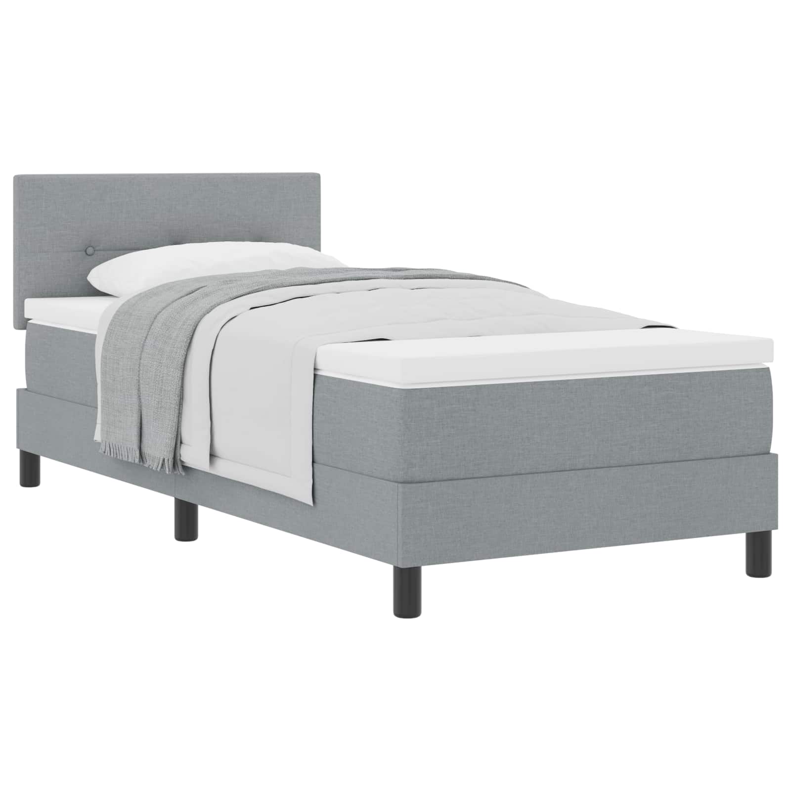 Letto a molle con materasso Grigio chiaro 100 x 200 cm Tessuto 3338664