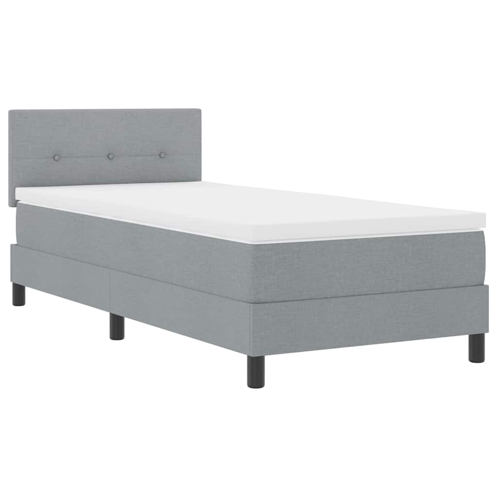 Letto a molle con materasso Grigio chiaro 100 x 200 cm Tessuto 3338664