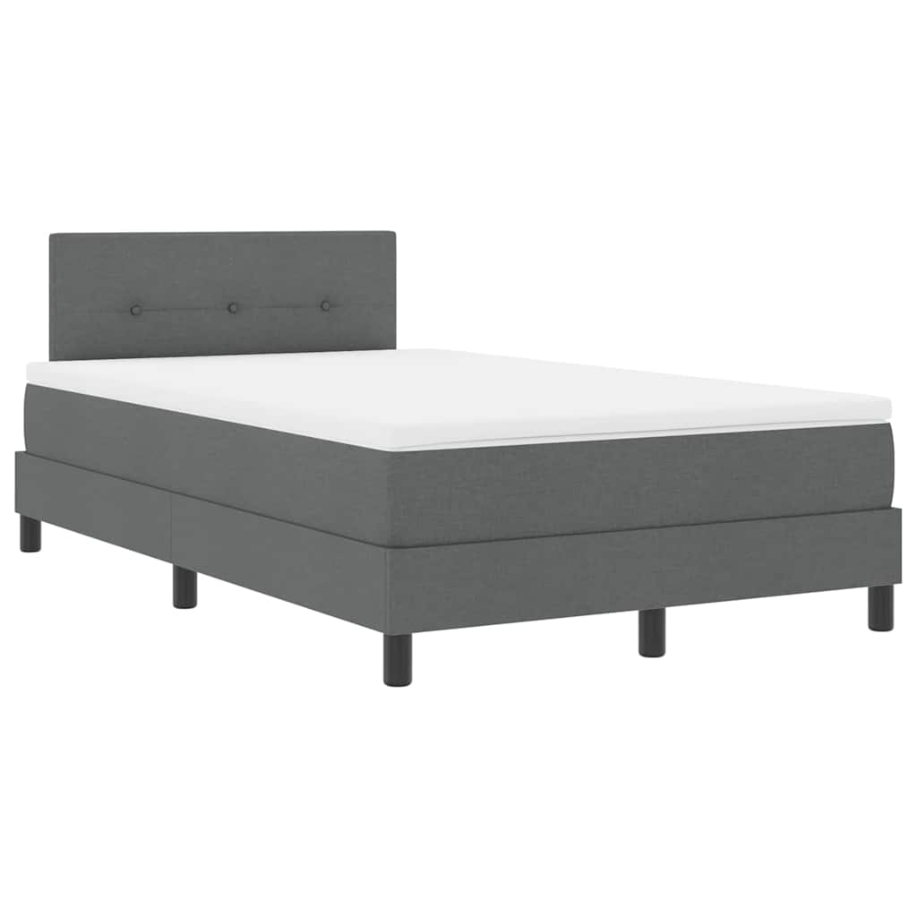 Letto a molle con materasso Grigio scuro 120 x 200 cm Tessuto 3338679