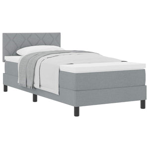 Letto a molle con materasso-Struttura Letto con Materasso Grigio chiaro 90 x 190 cm Tessuto 824278