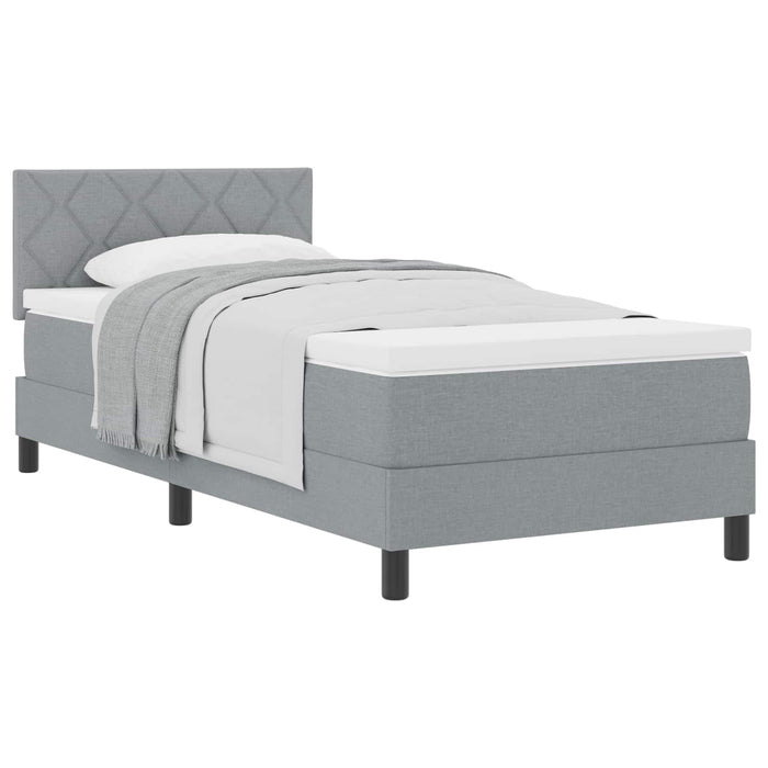 Letto a molle con materasso-Struttura Letto con Materasso Grigio chiaro 90 x 190 cm Tessuto 824278