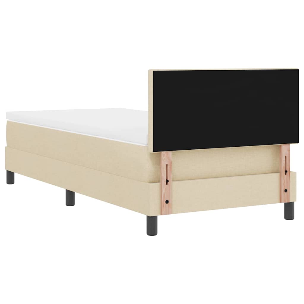 Letto a molle con materasso-Struttura Letto con Materasso Crema 90 x 190 cm Tessuto 706145