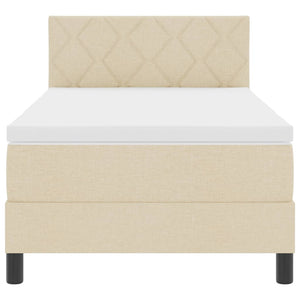 Letto a molle con materasso-Struttura Letto con Materasso Crema 90 x 190 cm Tessuto 706145