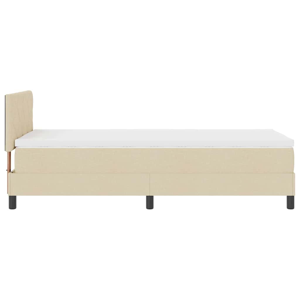 Letto a molle con materasso-Struttura Letto con Materasso Crema 90 x 190 cm Tessuto 706145