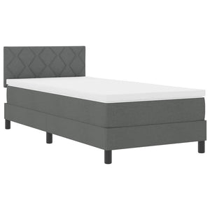 Letto a molle con materasso Grigio scuro 100 x 200 cm Tessuto 3338742
