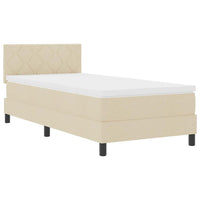 Letto a molle con materasso Crema 100 x 200 cm Tessuto 3338746