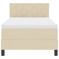 Letto a molle con materasso Crema 100 x 200 cm Tessuto 3338746