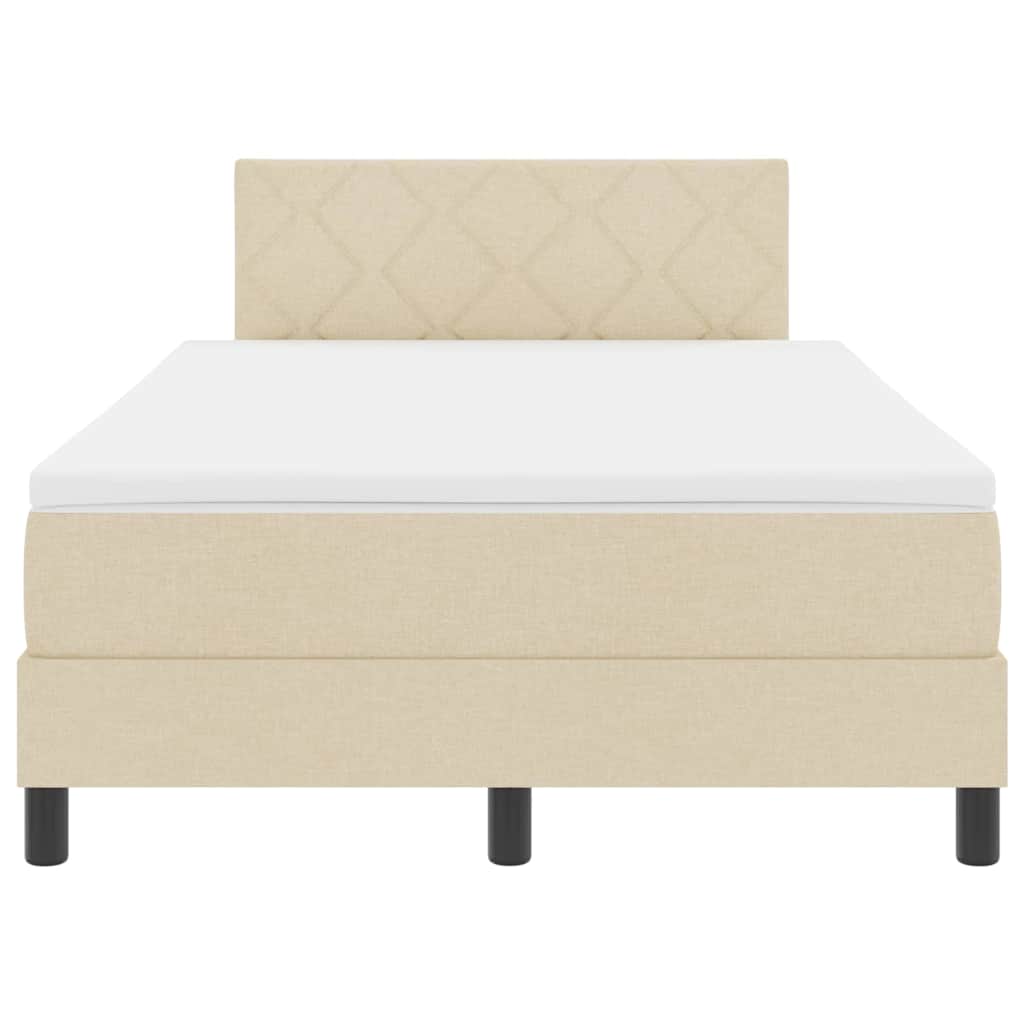 Letto a molle con materasso Crema 120 x 190 cm Tessuto 3338753