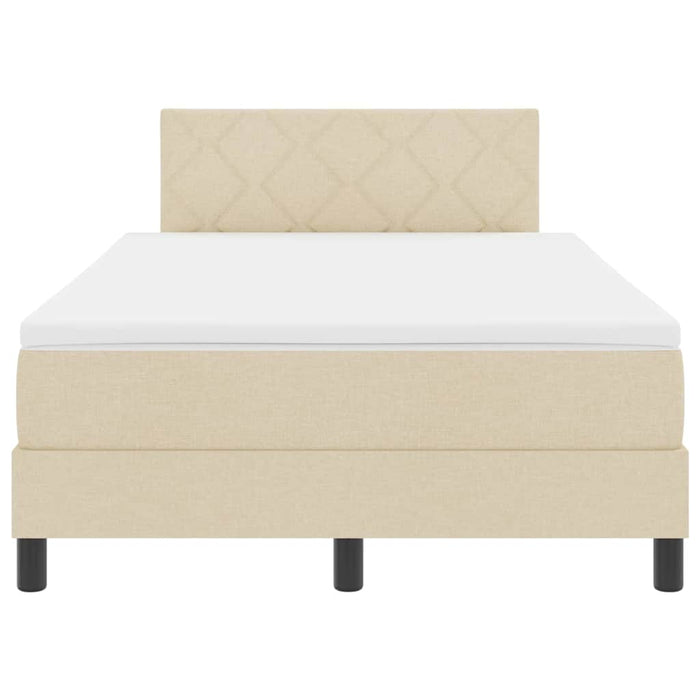 Letto a molle con materasso Crema 120 x 190 cm Tessuto 3338753