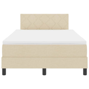 Letto a molle con materasso Crema 120 x 200 cm Tessuto 3338760