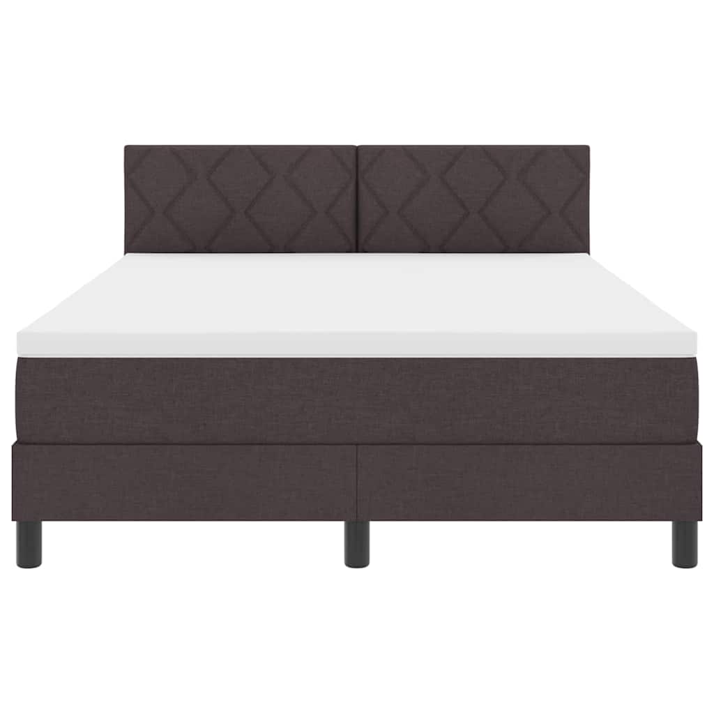 Letto a molle con materasso Marrone Scuro 140 x 200 cm Tessuto 3338772