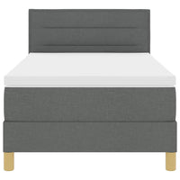 Letto a molle con materasso-Struttura Letto con Materasso Grigio scuro 90 x 190 cm Tessuto 396005