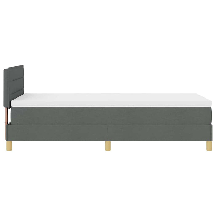 Letto a molle con materasso-Struttura Letto con Materasso Grigio scuro 90 x 190 cm Tessuto 396005
