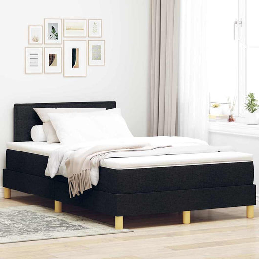 Letto a molle con materasso Nero 120 x 200 cm Tessuto 3338834
