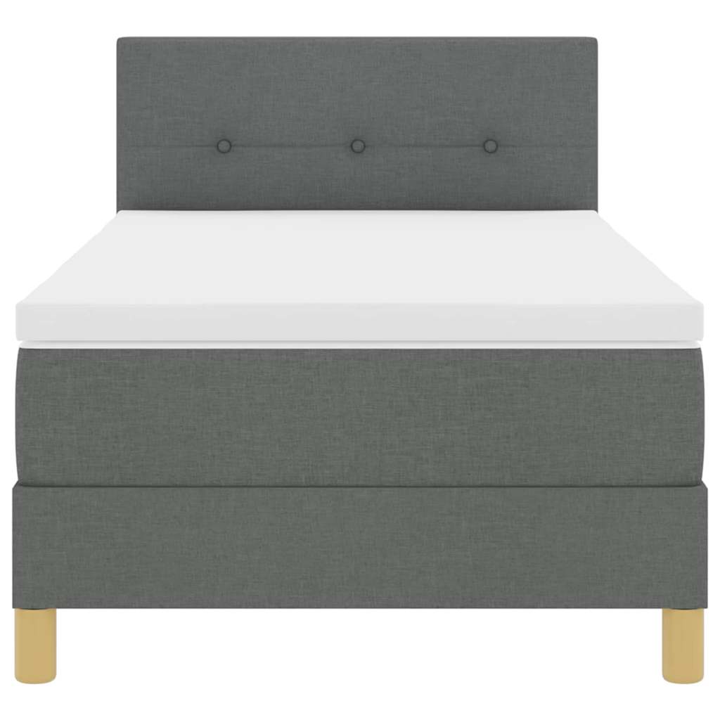 Letto a molle con materasso-Struttura Letto con Materasso Grigio scuro 90 x 190 cm Tessuto 699662