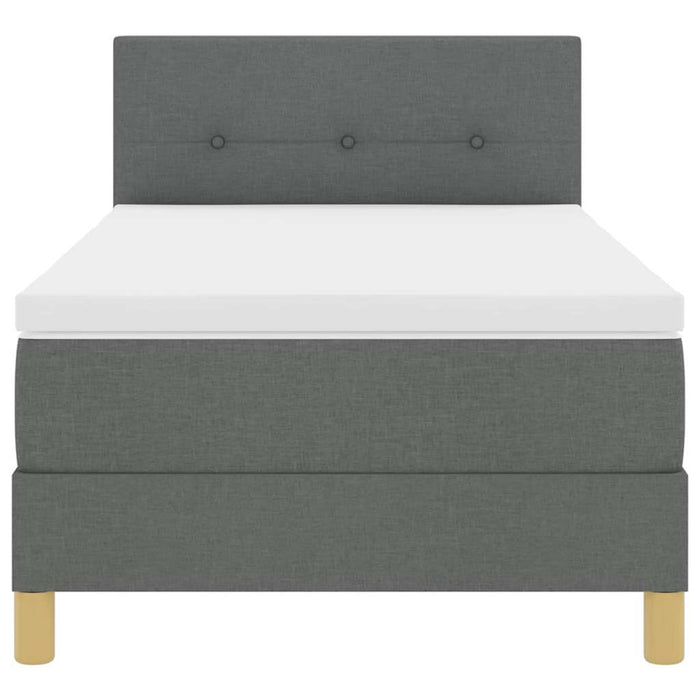 Letto a molle con materasso-Struttura Letto con Materasso Grigio scuro 90 x 190 cm Tessuto 699662