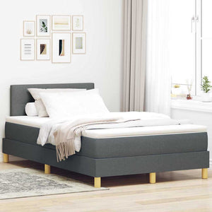 Letto a molle con materasso Grigio scuro 120 x 200 cm Tessuto 3338910
