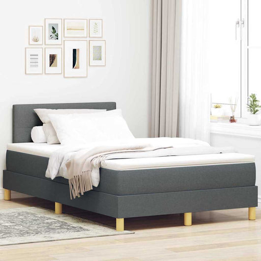 Letto a molle con materasso Grigio scuro 120 x 200 cm Tessuto 3338910