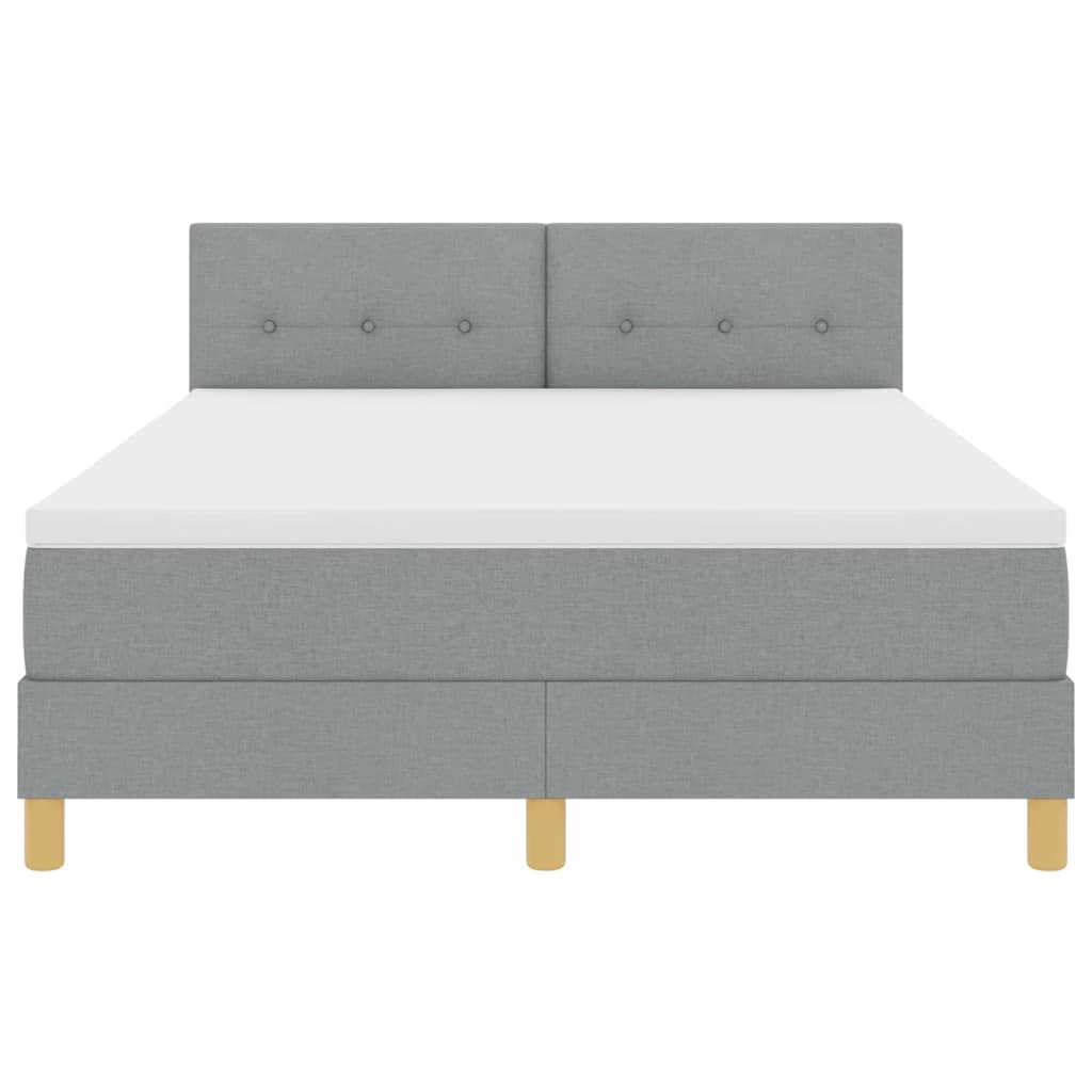Letto a molle con materasso Grigio chiaro 140 x 190 cm Tessuto 3338916
