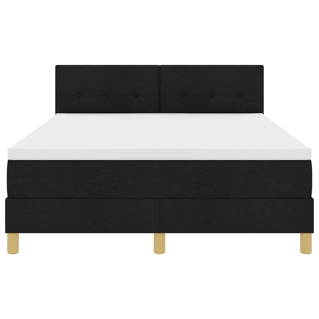 vidaXL Letto box spring con materasso Nero 140 x 190 cm Tessuto