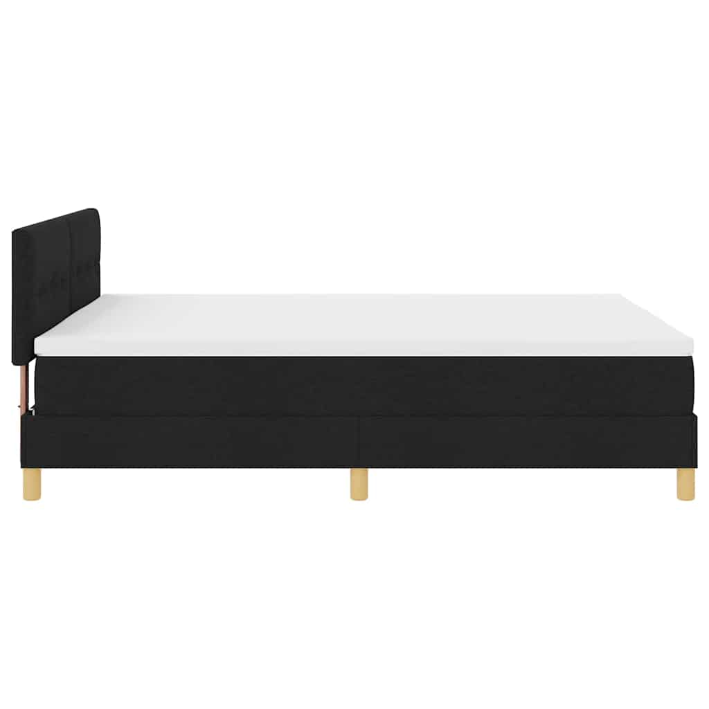 vidaXL Letto box spring con materasso Nero 140 x 190 cm Tessuto