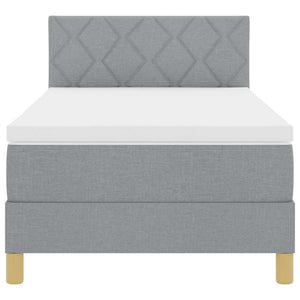 Letto a molle con materasso-Struttura Letto con Materasso Grigio chiaro 90 x 200 cm Tessuto 739712