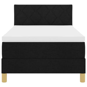 Letto a molle con materasso Nero 100 x 200 cm Tessuto 3338974