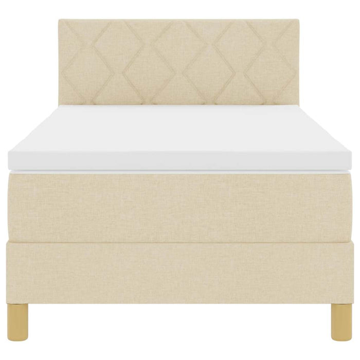 Letto a molle con materasso Crema 100 x 200 cm Tessuto 3338977