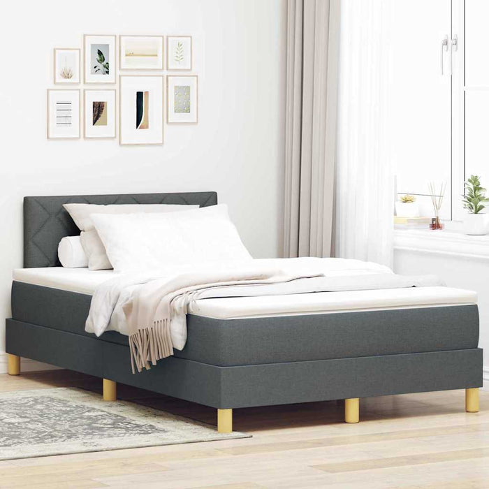 Letto a molle con materasso Grigio scuro 120 x 200 cm Tessuto 3338987