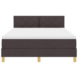 Letto a molle con materasso Marrone Scuro 140 x 200 cm Tessuto 3339003