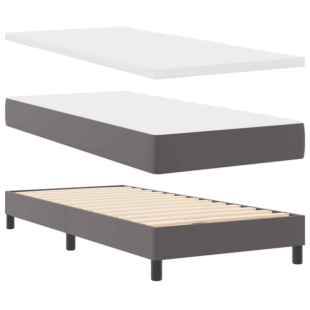 vidaXL Letto a molle con materasso Grigio e Bianco 90 x 190 cm