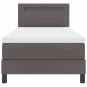 Letto a molle con materasso-Struttura Letto con Materasso Grigio 90 x 190 cm Pelle sintetica