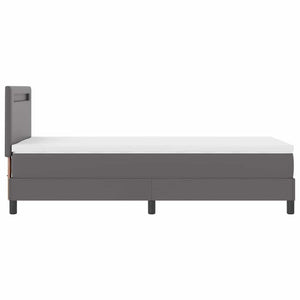 Letto a molle con materasso-Struttura Letto con Materasso Grigio 90 x 190 cm Pelle sintetica