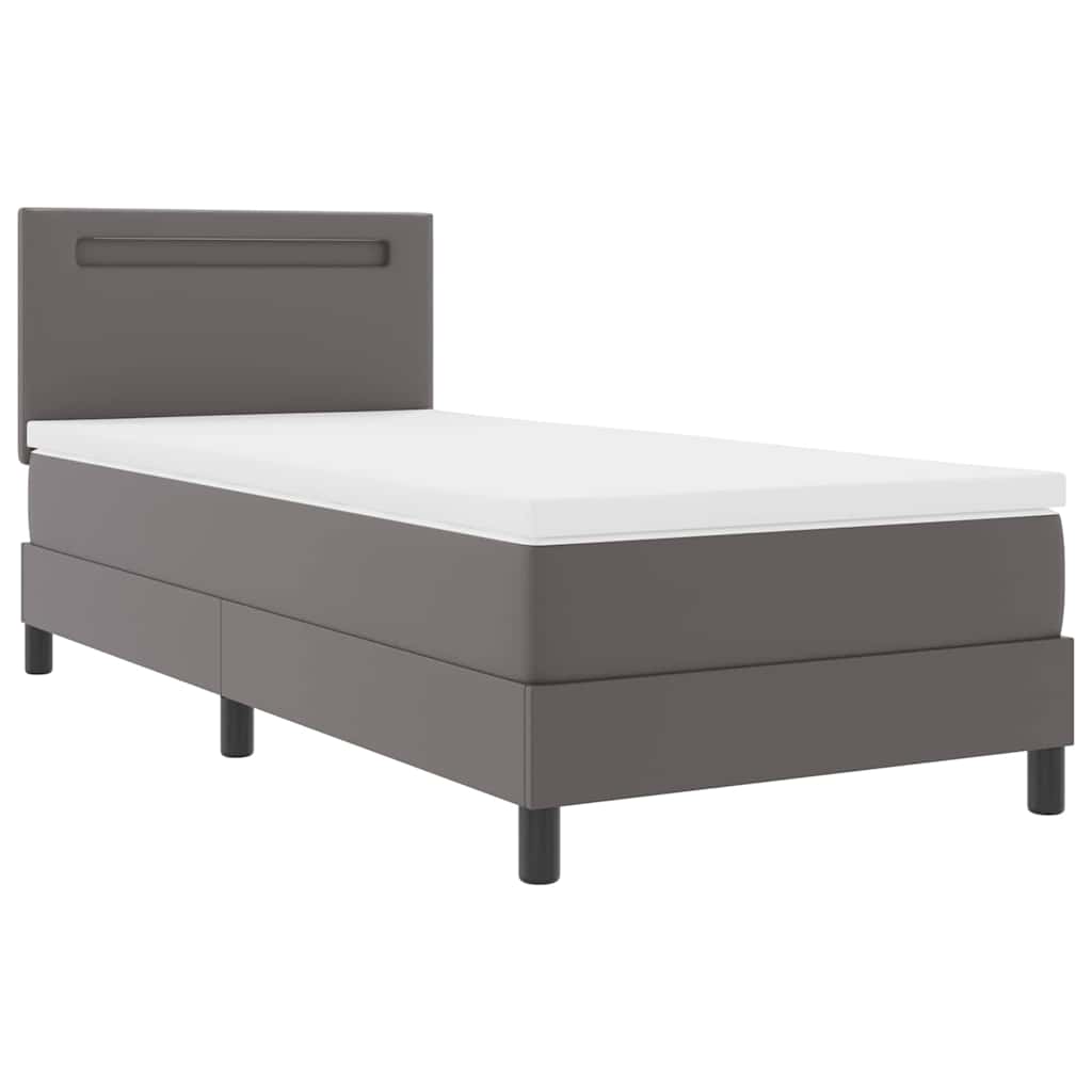 vidaXL Letto a molle con materasso Grigio e Bianco 90 x 200 cm