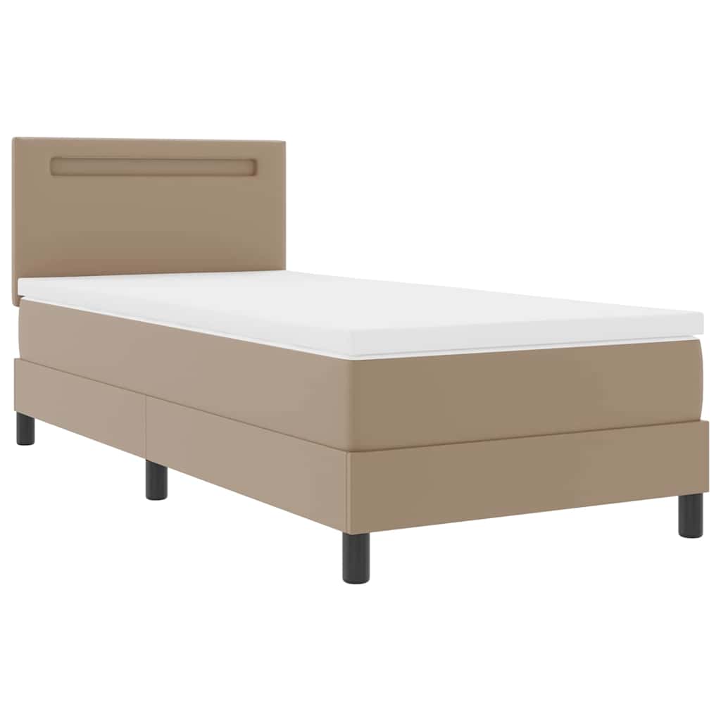 vidaXL Letto a molle con materasso Bianco e Cappuccino 90 x 200 cm