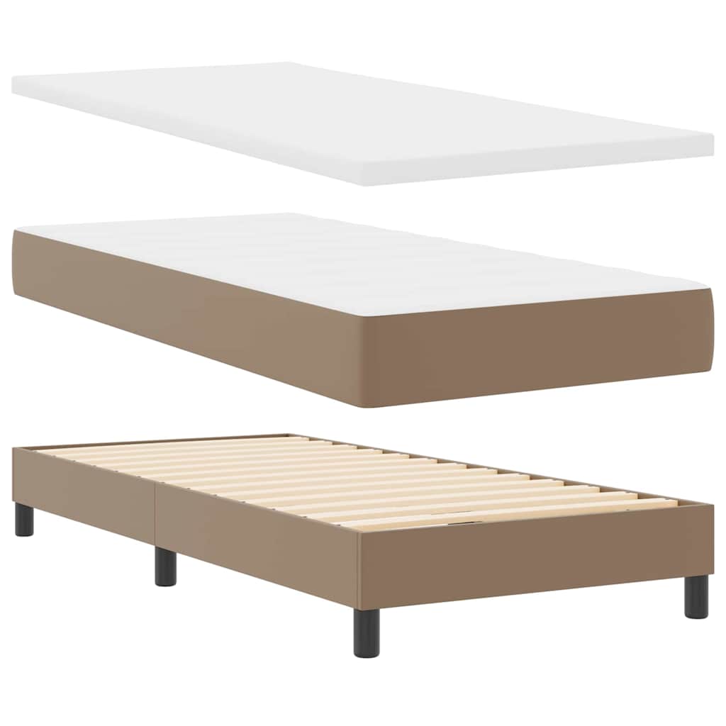 vidaXL Letto a molle con materasso Bianco e Cappuccino 90 x 200 cm