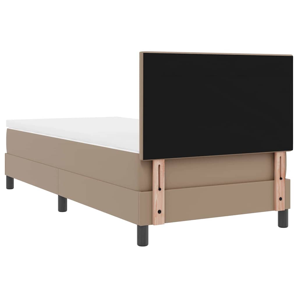 vidaXL Letto a molle con materasso Bianco e Cappuccino 90 x 200 cm